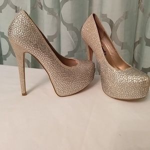 Sparkly rhinestone heels. Be flashy with these!